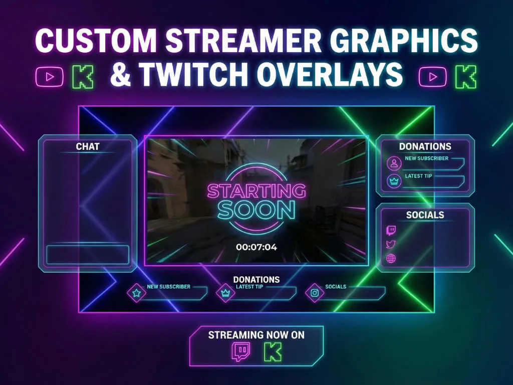design-streamer-graphics-twitch-overlay-alerts-panels-stream-screen-youtube-kick